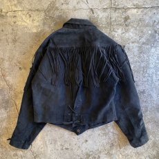 画像2: FRINGE DESIGN SUEDE SHORT JACKET / Ladies M  (2)