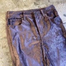 画像3: 【FREE PEOPLE】SHINY BROWN COLOR VELVET FLARE PANTS / W30 (3)