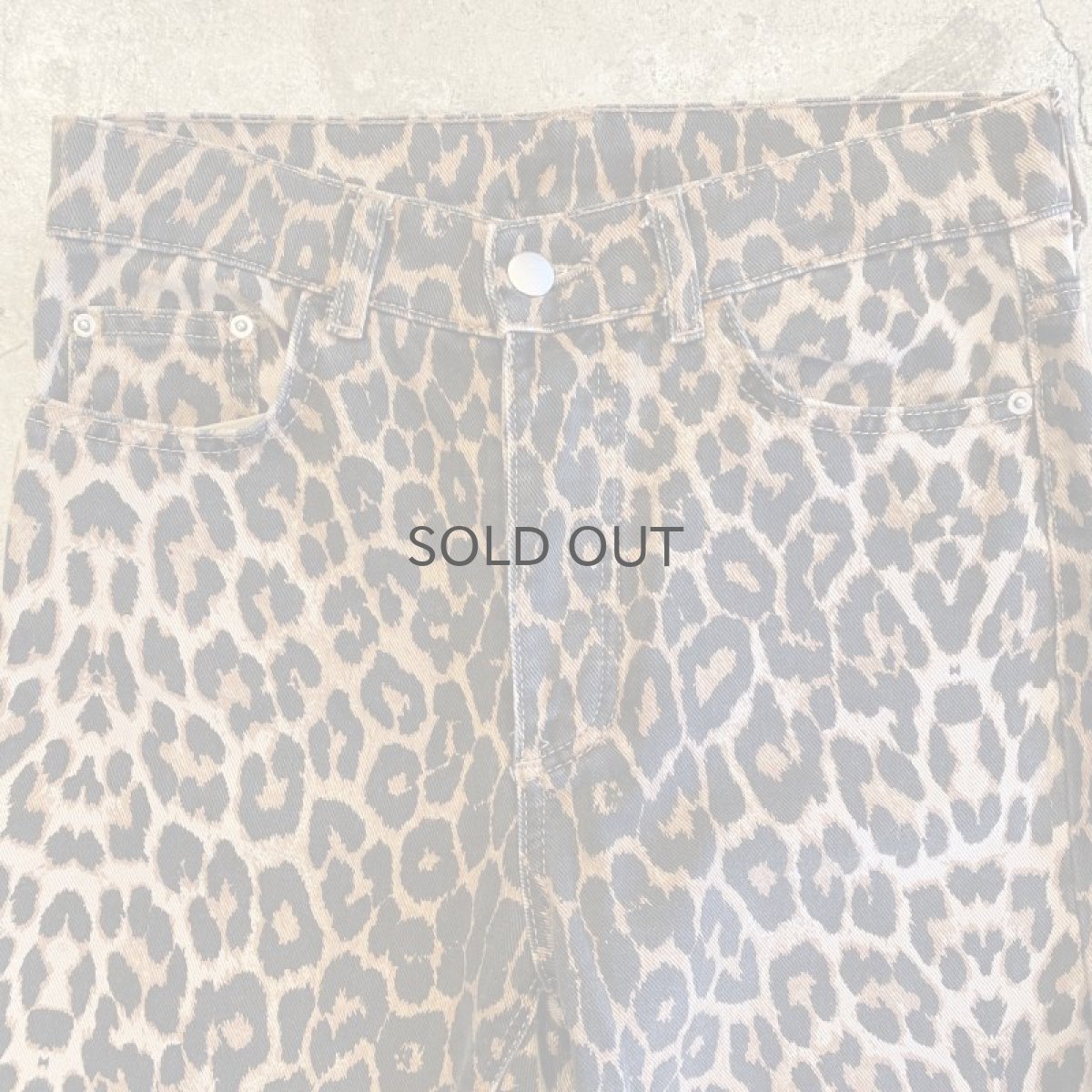画像7: LEOPARD PATTERN DESIGN DENIM PANTS / W27 (7)