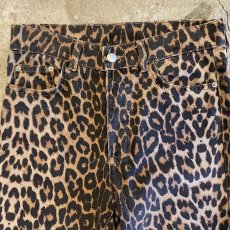 画像7: LEOPARD PATTERN DESIGN DENIM PANTS / W27 (7)