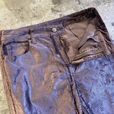 画像7: 【FREE PEOPLE】SHINY BROWN COLOR VELVET FLARE PANTS / W30 (7)