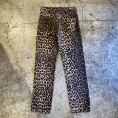 画像2: LEOPARD PATTERN DESIGN DENIM PANTS / W27 (2)