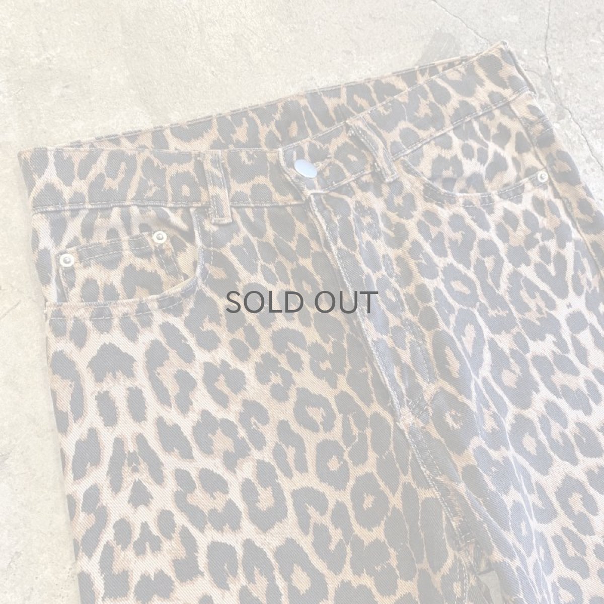 画像3: LEOPARD PATTERN DESIGN DENIM PANTS / W27 (3)