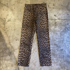 画像1: LEOPARD PATTERN DESIGN DENIM PANTS / W27 (1)