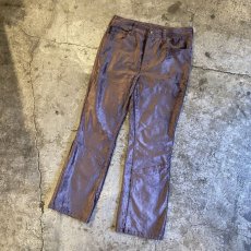 画像4: 【FREE PEOPLE】SHINY BROWN COLOR VELVET FLARE PANTS / W30 (4)