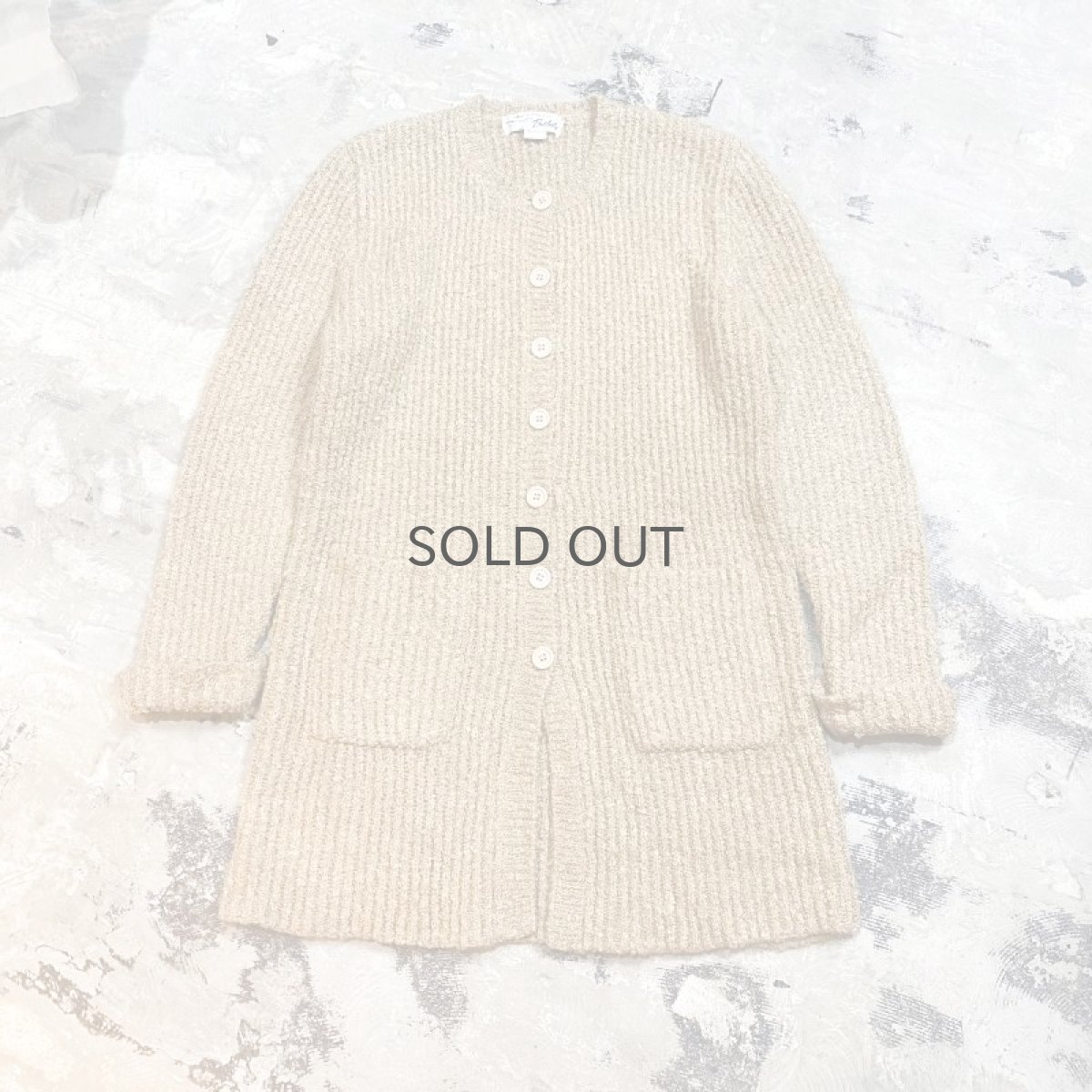 画像1: OLD MIDDLE LENGTH KNIT CARDIGAN / Mens M (1)