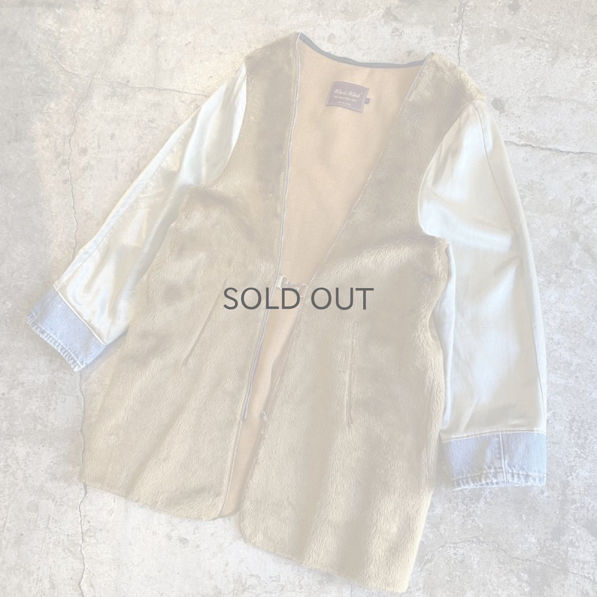 画像4: 【Wiz&Witch】"HOOK UP" DENIM SLEEVE OLD BOA LINER COAT / OS (4)