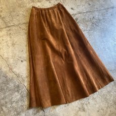 画像4: SUEDE LEATHER FLARE LONG SKIRT / W23~W30(S) (4)