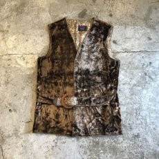 画像1: POINT WOOD DESIGN VELVET PATTERN VEST / Ladies M / MADE IN USA (1)