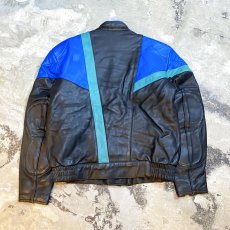 画像2: MOTOR CYCLE COLOR LEATHER JACKET / Mens L (2)