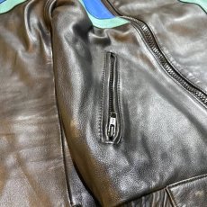 画像5: MOTOR CYCLE COLOR LEATHER JACKET / Mens L (5)