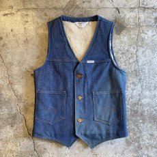 画像1: 【WRANGLER】DENIM DESIGN BOA VEST / Ladies S / MADE IN USA (1)