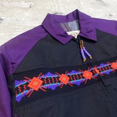 画像3: 90's NATIVE LINE BICOLOR WORK JACKET / Mens S~M(L) / MADE IN USA (3)