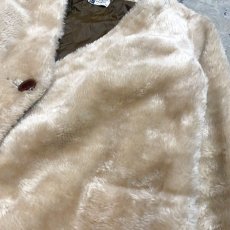 画像4: OLD FAUX FUR NO COLLAR JACKET / Mens M / MADE IN USA (4)