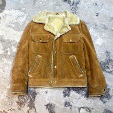 画像1: OLD SUEDE LEATHER LINING BOA JACKET / Mens M~L (1)