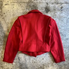 画像2: RED COLOR DESIGN RIDERS JACKET / Ladies M / MADE IN USA (2)