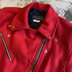 画像7: RED COLOR DESIGN RIDERS JACKET / Ladies M / MADE IN USA (7)