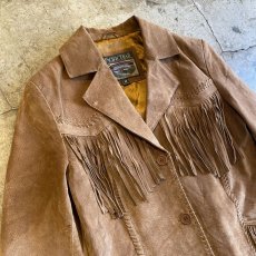 画像3: OLD FRINGE DESIGN SUEDE JACKET / Ladies M  (3)