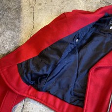 画像8: RED COLOR DESIGN RIDERS JACKET / Ladies M / MADE IN USA (8)