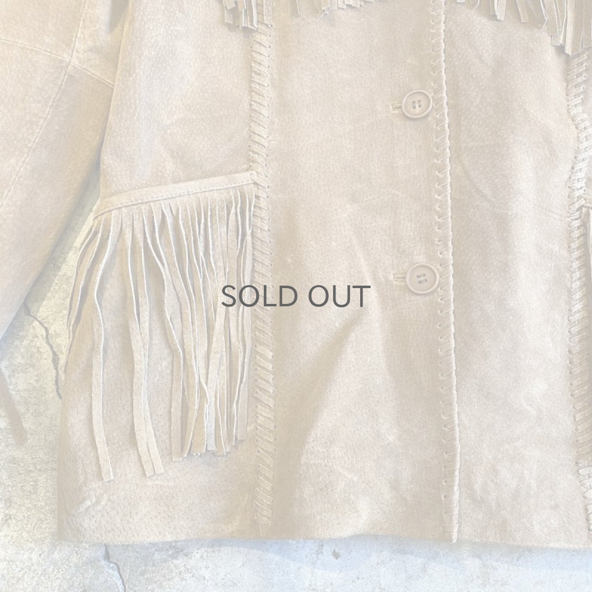 画像5: OLD FRINGE DESIGN SUEDE JACKET / Ladies M  (5)