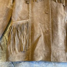 画像5: OLD FRINGE DESIGN SUEDE JACKET / Ladies M  (5)