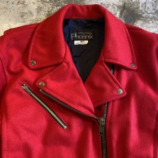 画像5: RED COLOR DESIGN RIDERS JACKET / Ladies M / MADE IN USA (5)