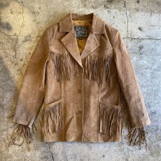 画像1: OLD FRINGE DESIGN SUEDE JACKET / Ladies M  (1)