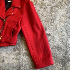 画像9: RED COLOR DESIGN RIDERS JACKET / Ladies M / MADE IN USA (9)