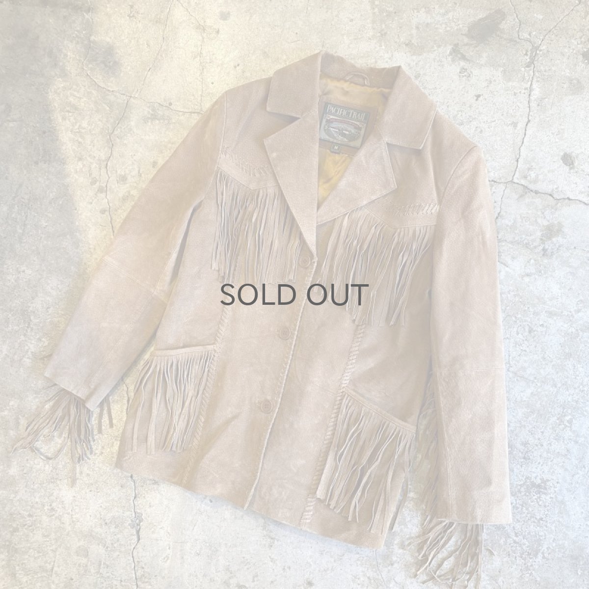 画像4: OLD FRINGE DESIGN SUEDE JACKET / Ladies M  (4)