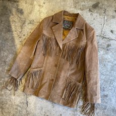 画像4: OLD FRINGE DESIGN SUEDE JACKET / Ladies M  (4)