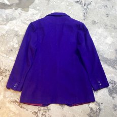 画像2: PURPLE COLOR WOOL TAILORED JACKET / Mens M (2)