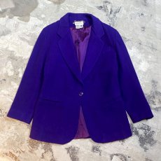 画像1: PURPLE COLOR WOOL TAILORED JACKET / Mens M (1)