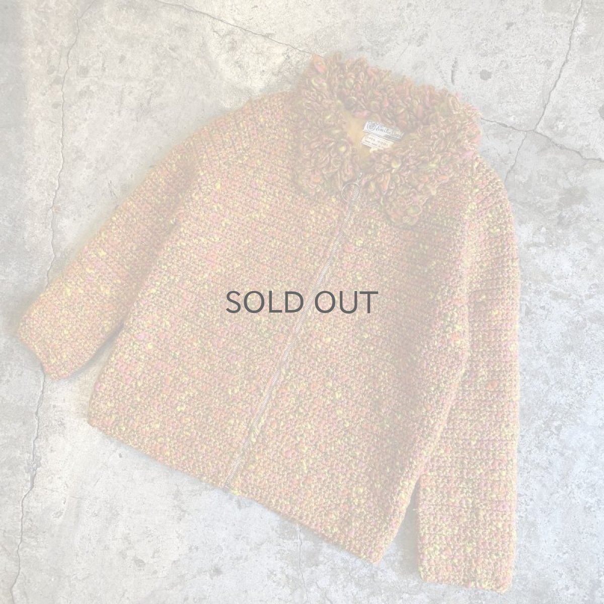 画像4: 60's VINTAGE MIX COLOR KNIT ZIP UP JACKET / Ladies M(13) / MADE IN ITALY (4)
