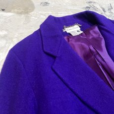 画像3: PURPLE COLOR WOOL TAILORED JACKET / Mens M (3)