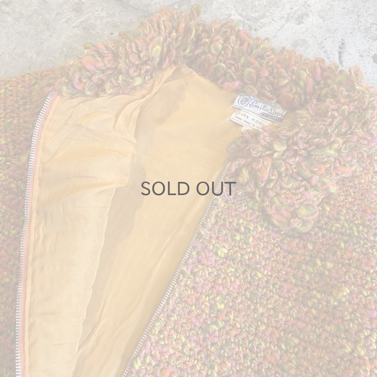 画像7: 60's VINTAGE MIX COLOR KNIT ZIP UP JACKET / Ladies M(13) / MADE IN ITALY (7)