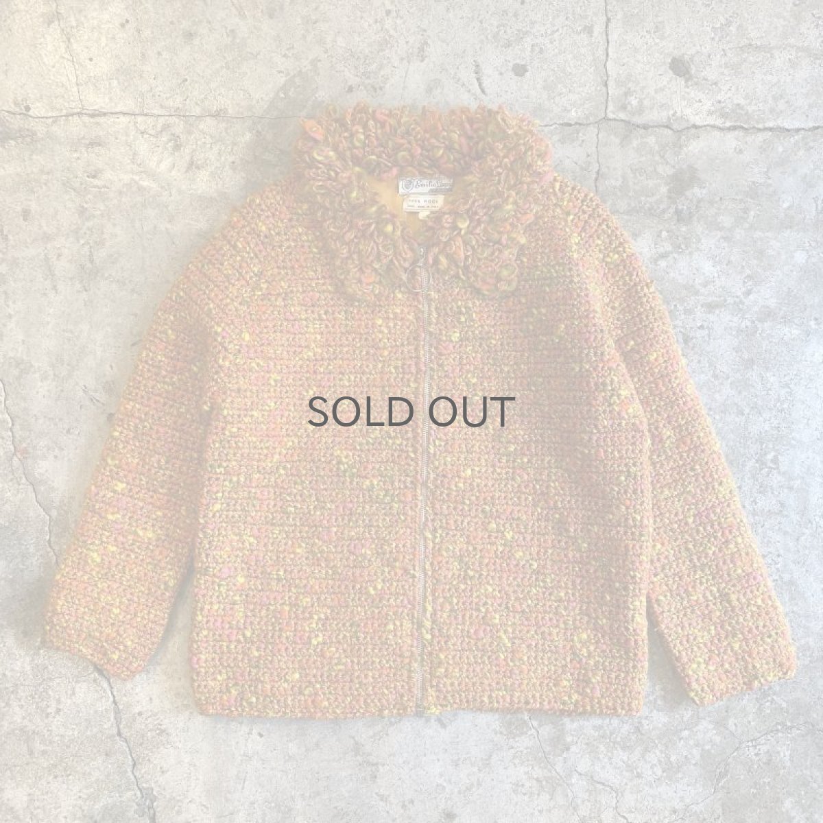 画像1: 60's VINTAGE MIX COLOR KNIT ZIP UP JACKET / Ladies M(13) / MADE IN ITALY (1)