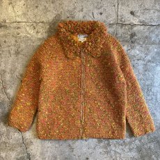 画像1: 60's VINTAGE MIX COLOR KNIT ZIP UP JACKET / Ladies M(13) / MADE IN ITALY (1)