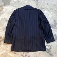 画像2: OMBRE STRIPE PATTERN DOUBLE BREASTED JACKET / Mens L (2)