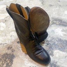 画像2: 【JUSTIN】WESTERN BLACK LEATHER BOOTS / 8.5 (2)