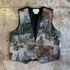 画像1: LANDSCAPE PATTERN GOBELIN VEST / Ladies S / MADE IN CANADA (1)