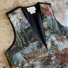 画像3: LANDSCAPE PATTERN GOBELIN VEST / Ladies S / MADE IN CANADA (3)