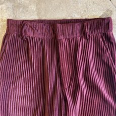 画像4: DEEP RED COLOR RIB VELVET FLARE PANTS / W26(0) (4)