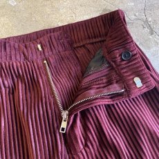 画像6: DEEP RED COLOR RIB VELVET FLARE PANTS / W26(0) (6)