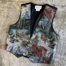 画像4: LANDSCAPE PATTERN GOBELIN VEST / Ladies S / MADE IN CANADA (4)