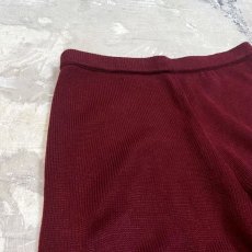 画像3: WINE RED COLOR WIDE SILHOUETTE KNIT PANTS / W30~ (3)