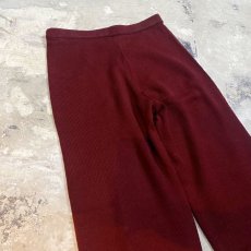 画像7: WINE RED COLOR WIDE SILHOUETTE KNIT PANTS / W30~ (7)