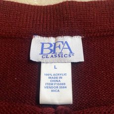 画像8: WINE RED COLOR WIDE SILHOUETTE KNIT PANTS / W30~ (8)
