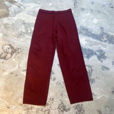 画像1: WINE RED COLOR WIDE SILHOUETTE KNIT PANTS / W30~ (1)