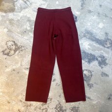 画像2: WINE RED COLOR WIDE SILHOUETTE KNIT PANTS / W30~ (2)