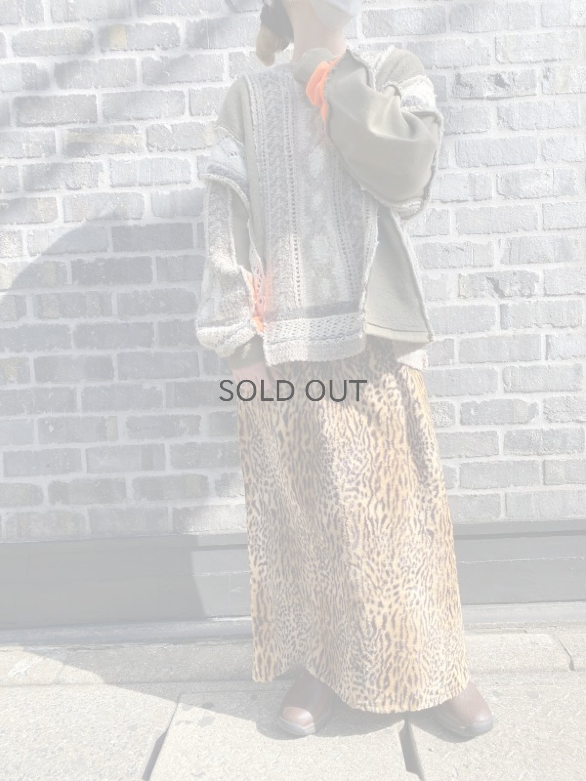 画像10: 【Wiz&Witch】"1950" LEOPARD BACK SLIT LONG SKIRT / FREE (10)